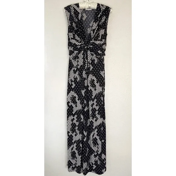 Eliza J Maxi Dress Stretchy V Neck Adjustable Tie Size 8 - Picture 1 of 7